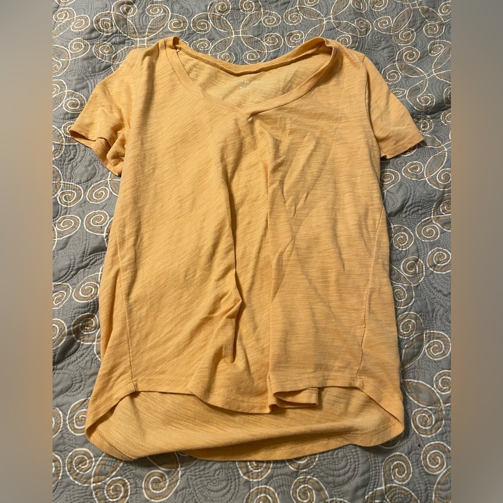 American Eagle Yellow V neck